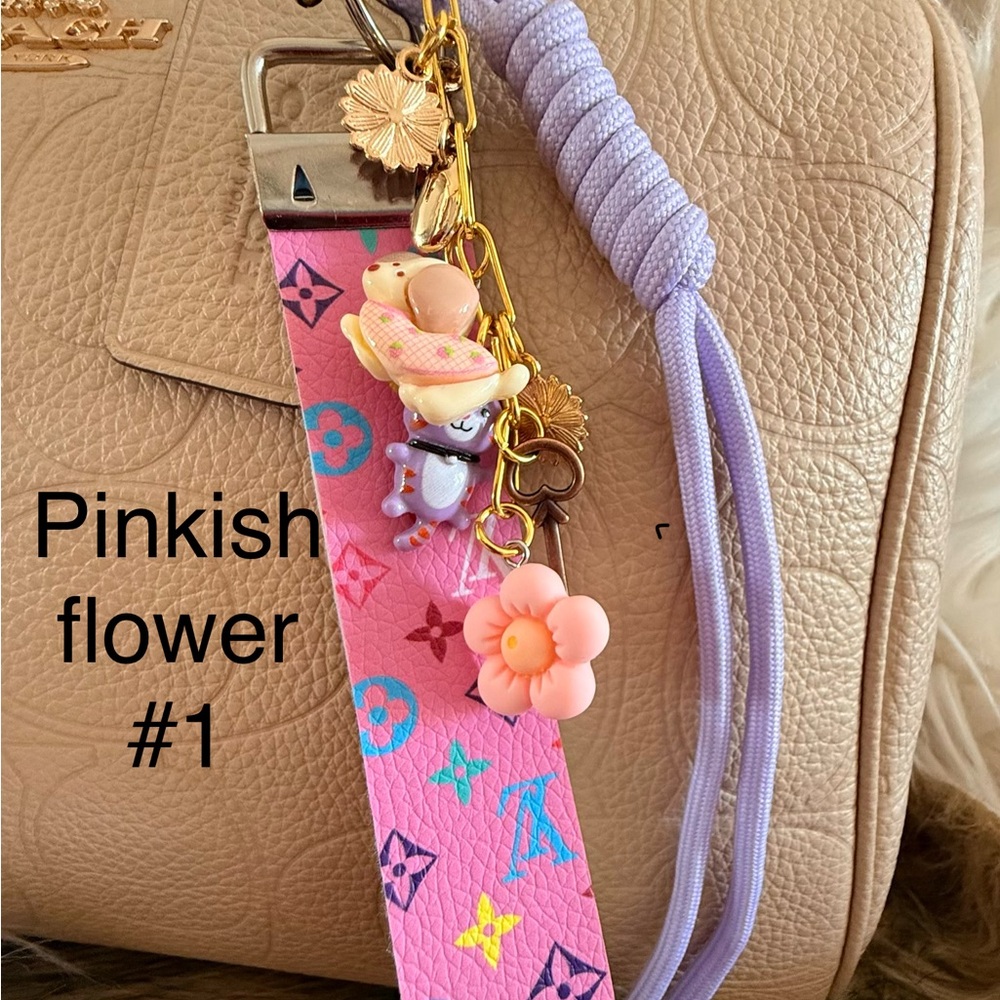 Pink and Tan Women's Bag